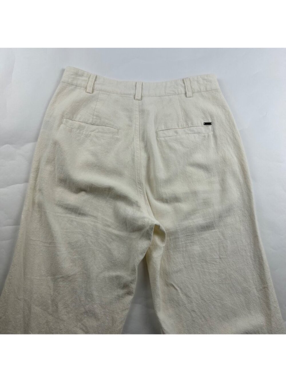O'Neill Cream Linen Blend Button Fly Relaxed Leg Pant 26 - Picture 7 of 7